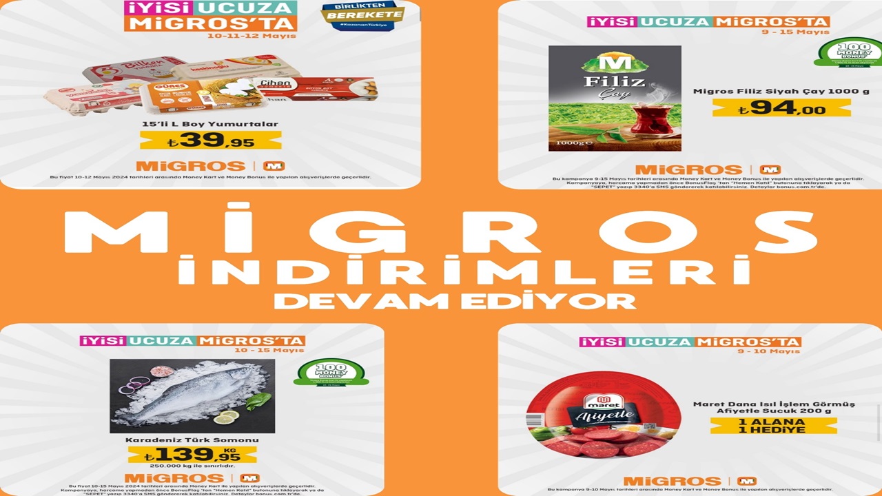 Migros’ta indirimler devam ediyor.